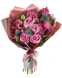 bouquet of roses and chrysanthemums